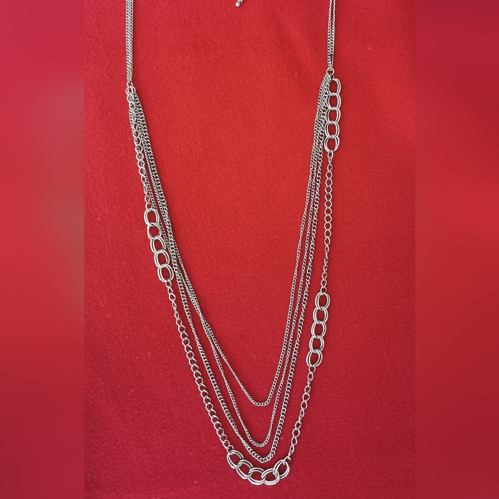 #17~NWOT. Long silver necklace.
